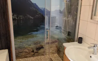 Bomätscher Königstein - Ferienwohnung Robinie - Bad mit Dusche